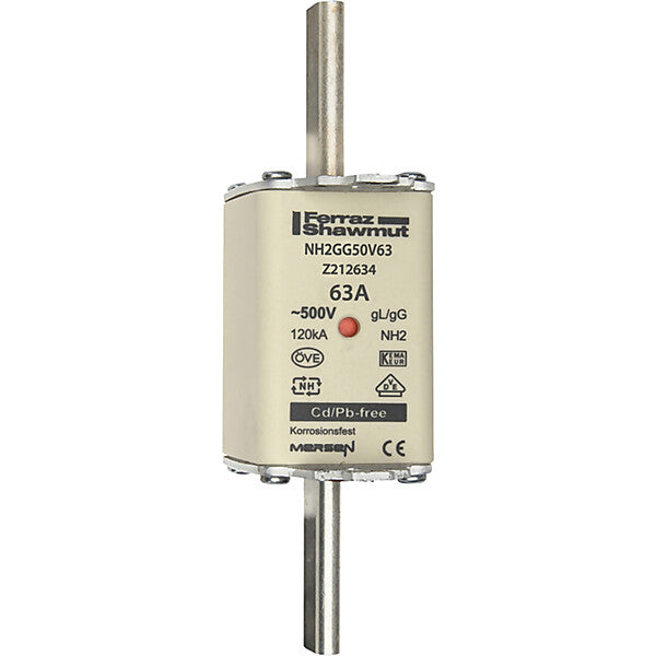 Mersen NH-Sicherungseinsatz SG Gr.2 gG 63A/500V KM NH2GG50V63-1